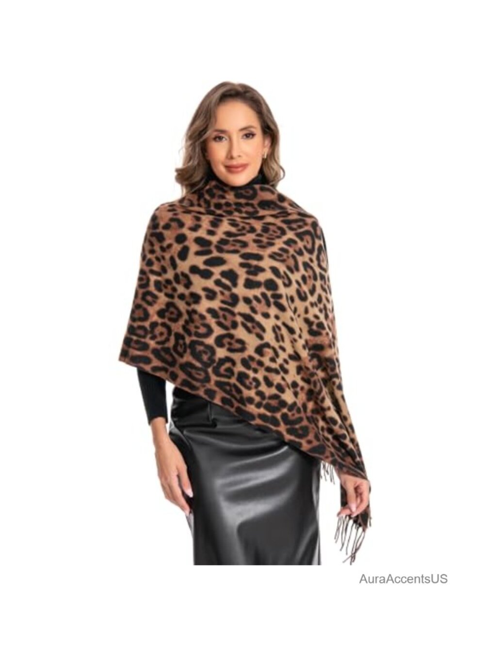 Chunky Knit Blanket Scarf Shawl Wrap Faux Cashmere Fringe Pashmina Winter
